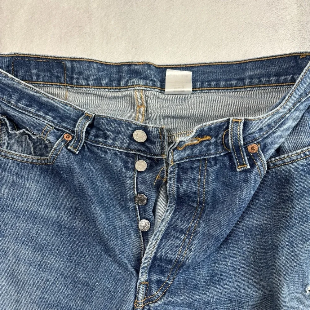 VTG‎ Levi's 501 Button Fly Blue Denim Jeans Men's Waist 34
